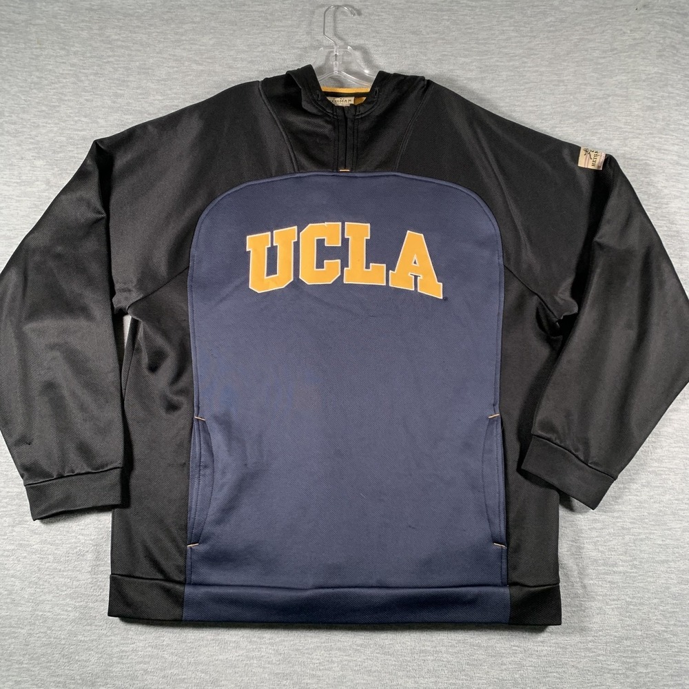 UCLA Bruins Hoodie Sweatshirt‎ Mens XL Black Blue NCAA Football Reebok Fleece